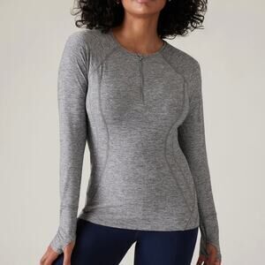 Athleta Pacifica Illume UPF Fitted Long Sleeve Top Grey Heather XXS